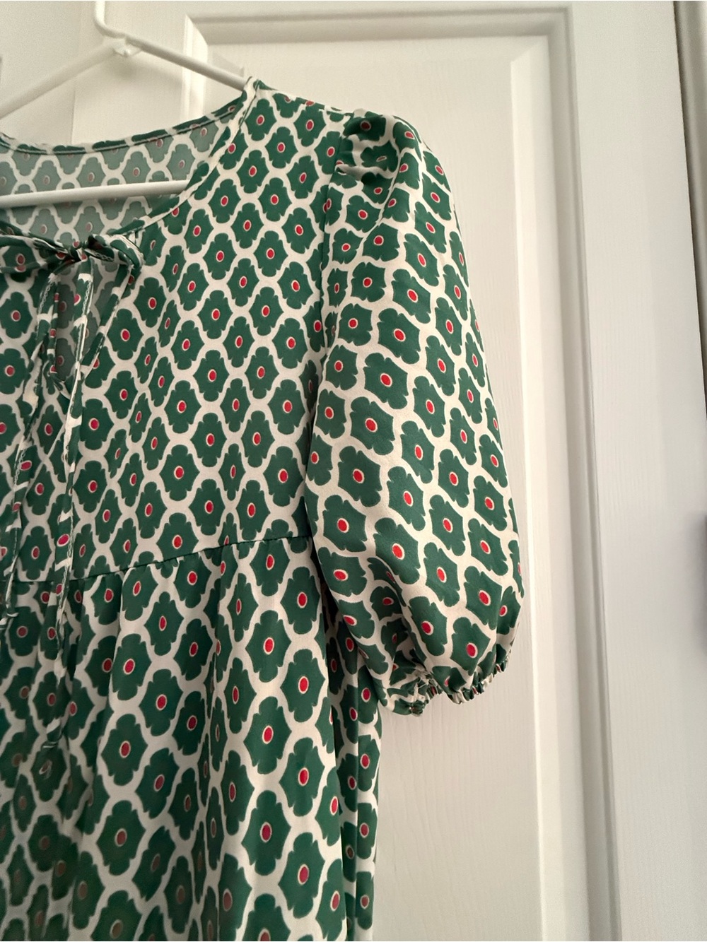 Cider Emerald Geometric Tie-Neck Maxi Dress - Picture 4 of 5